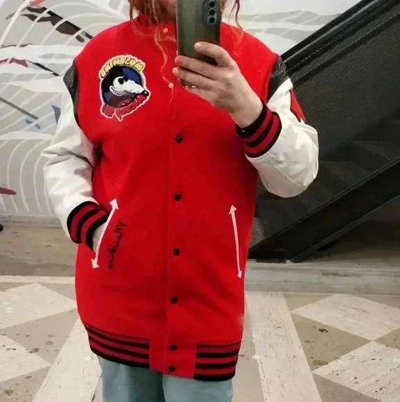 Moschino Mickey Rat Wool Blend Varsity Jacket US 8 excellent condition - Picture 8 of 9
